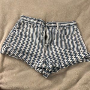 American eagle striped mid rise short size 8